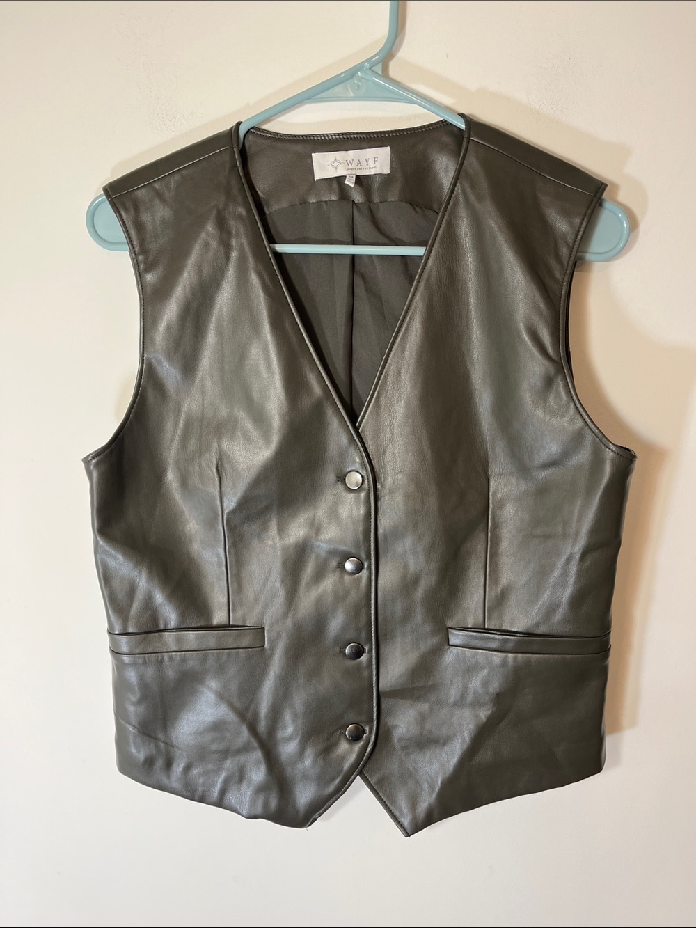Wayf vegan leather vest Medium